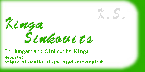 kinga sinkovits business card